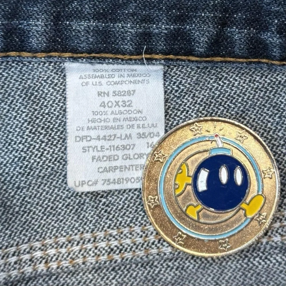 Vintage Faded Glory Baggy Wide Leg Blue Carpenter Jeans Men's 40x31.5 90s Y2K